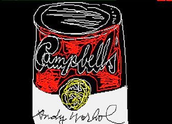 Digital Campbell’s soup tin, Andy Warhol