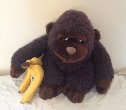 Toy gorilla with bananas